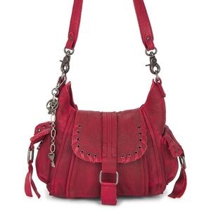 We the Free People Baby Leigh Hobo Bag in Crimson